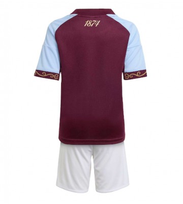 Aston Villa Hjemmebanetrøje Børn 2025-26 Kortærmet (+ Korte bukser)